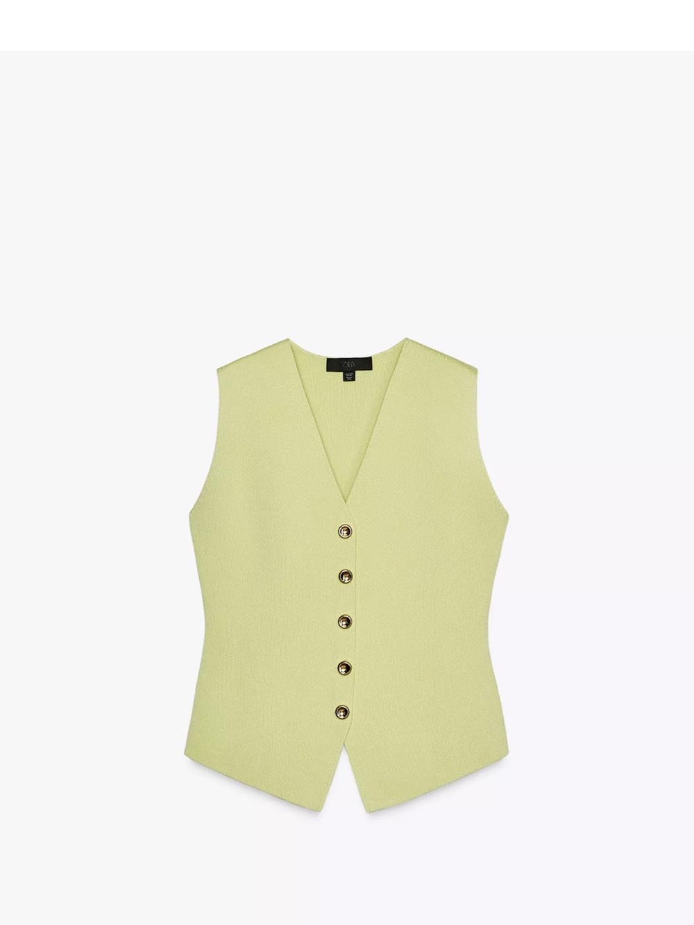 Cropped Button-Front Vest and Skirt set in Light Lime
